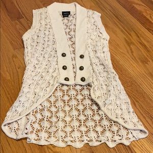 White crochet vest